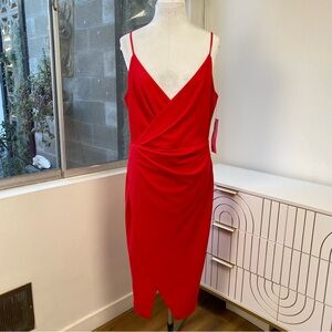 Betsey Johnson NWT Red Wrap Midi Dress, Size 12